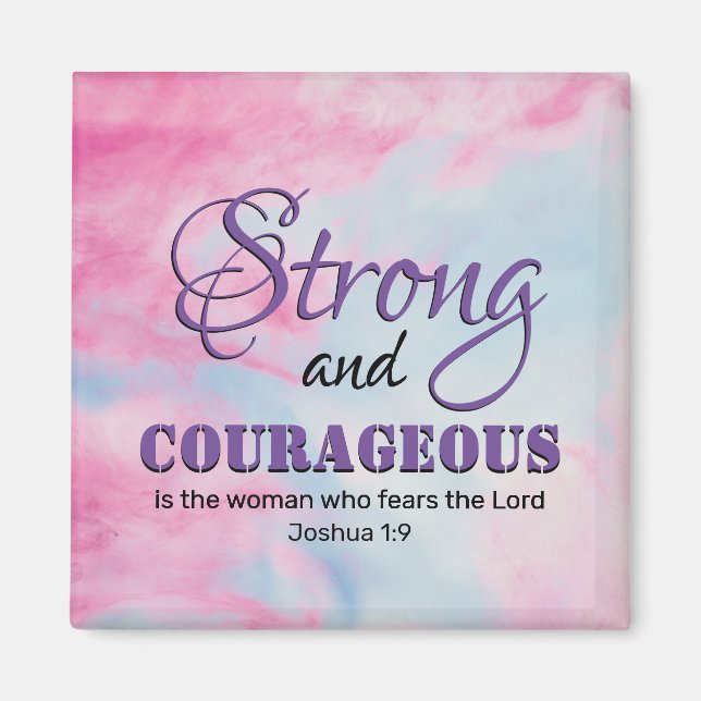 Fearless Christian STRONG COURAGEOUS WOMAN Magnet (Framsidan)
