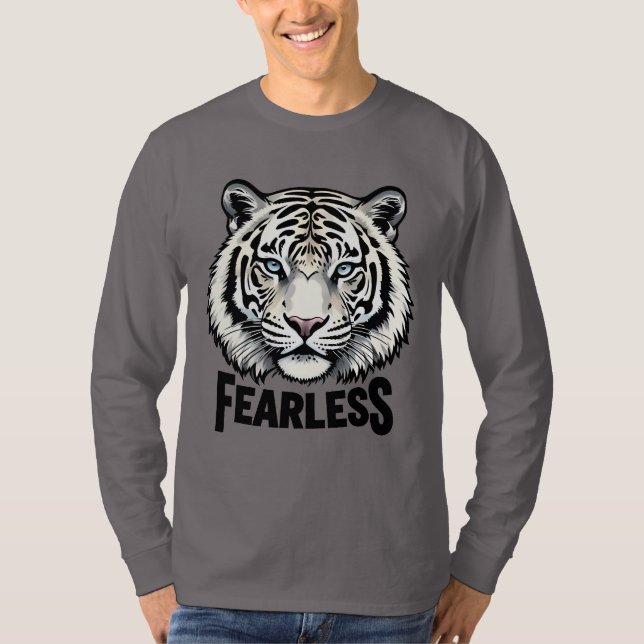 Fearless_d.no.2- by Maaya_P, Manar Långärmad SGrey T Shirt (Framsida)