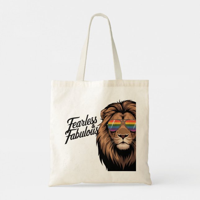 Fearless & Fabulous Pride Lejon Tote Bag Tygkasse (Baksida)