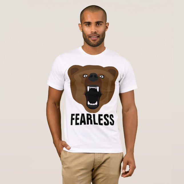 FEARLESS, FUNNY Manar-shirts, ARG BEAR T-shirt (Hel framsida)