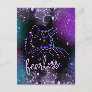 Fearless Galaxy Cat Card Vykort