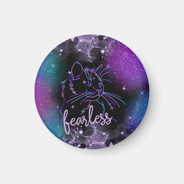 Fearless Galaxy Cat Magnet (Framsidan)