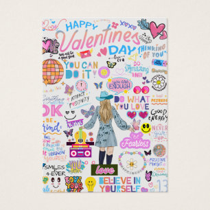 FEARLESS GIRL VALENTINS KORT (förpackning 100)