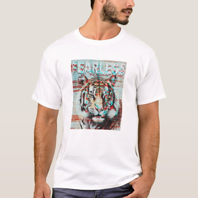 FEARLESS - Glitch Tiger T Shirt (Framsida)