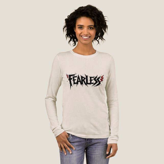 Fearless Graphic T-Shirt Edgy Lighting BoltDesign (Hel framsida)