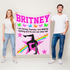 FEARLESS GYMNAST GIRL PERSONLIG FLEECE BLANKET