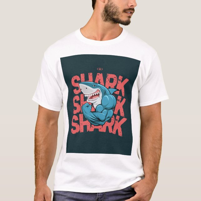 "Fearless Haj Grafisk T-Shirt – Ocean Rovdjur S (Framsida)