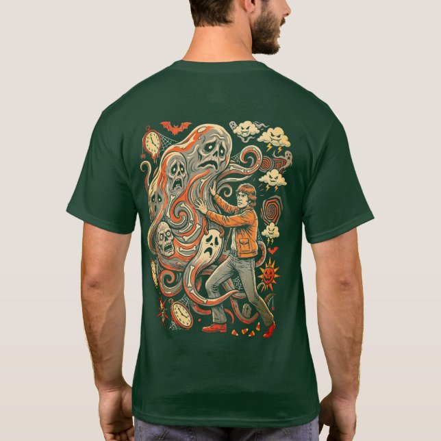 Fearless Halloween Monster T-shirt | Vintage Retro (Baksida)