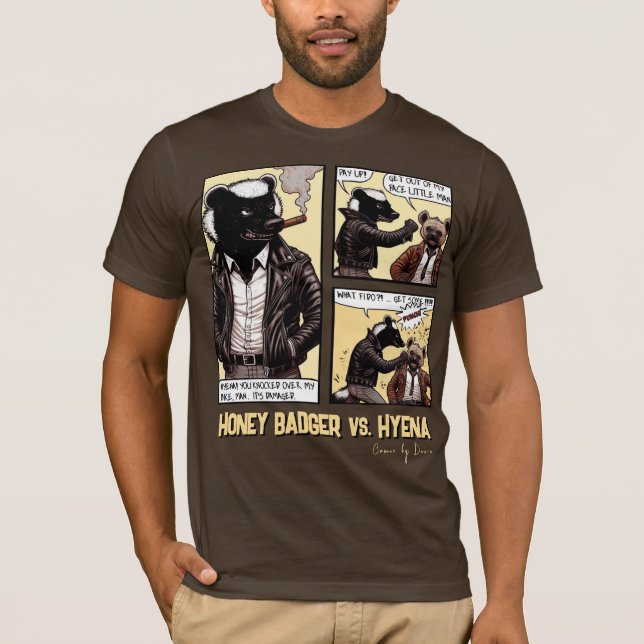 FEARLESS Honey badger slåss mot Hyena T Shirt (Framsida)