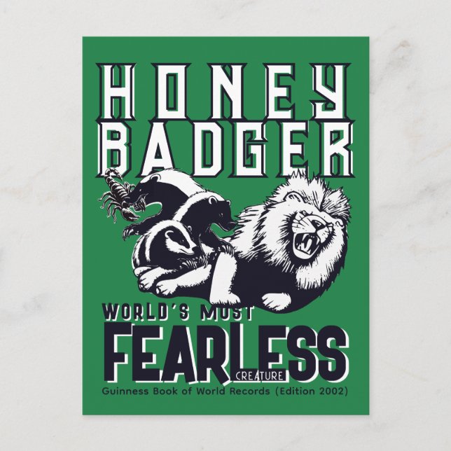 FEARLESS Honey badger Vykort (Framsida)