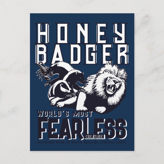FEARLESS Honey badger Vykort (Framsida)