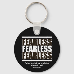 FEARLESS Inspirational Christian Black White Nyckelring