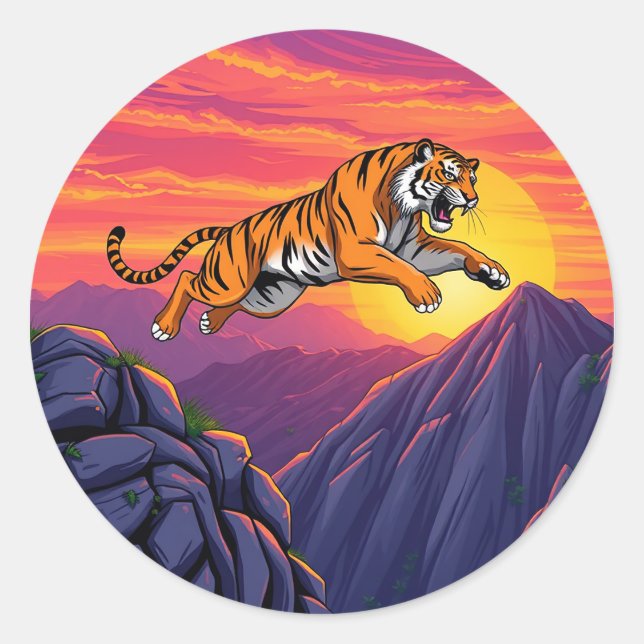 Fearless Leap  Runt Klistermärke (Framsida)