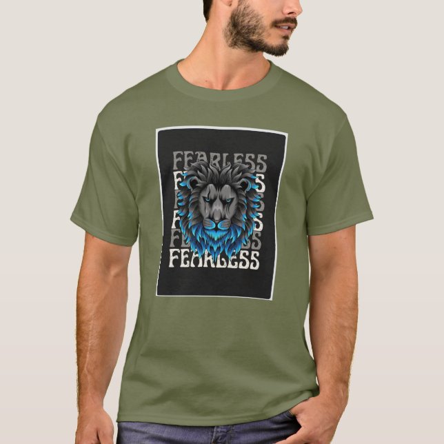 Fearless Lejon Design T-Shirt (Framsida)