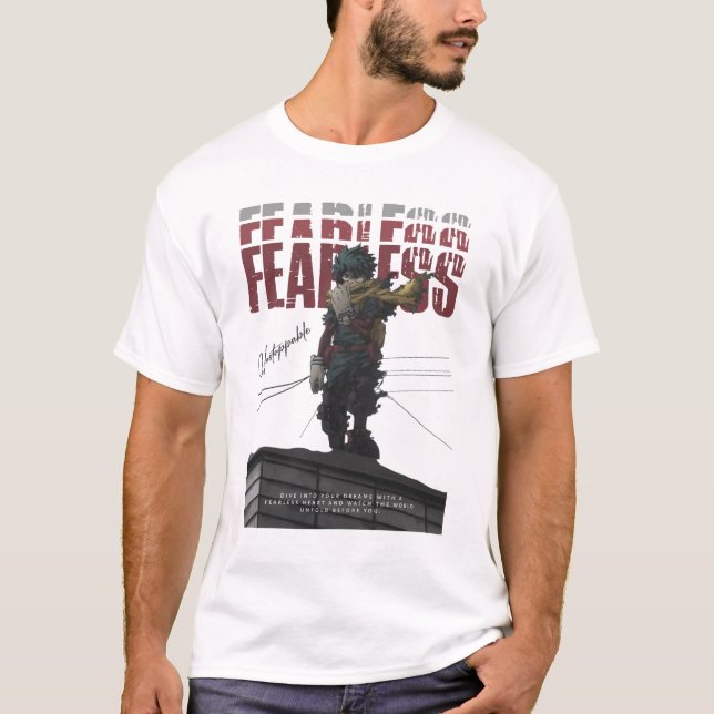 Fearless, motivation animerad design t shirt (Framsida)