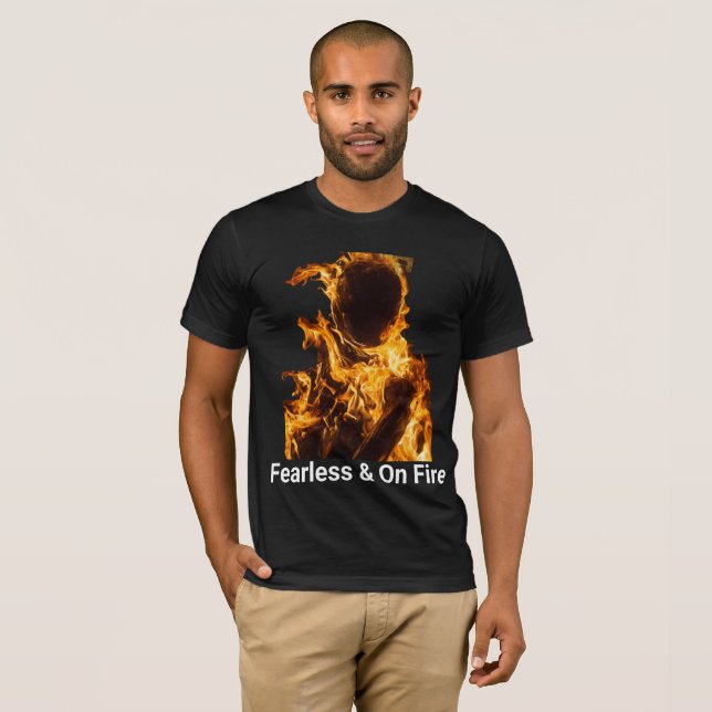 Fearless & On Fire - Flame Graphic T-Shirt (Hel framsida)