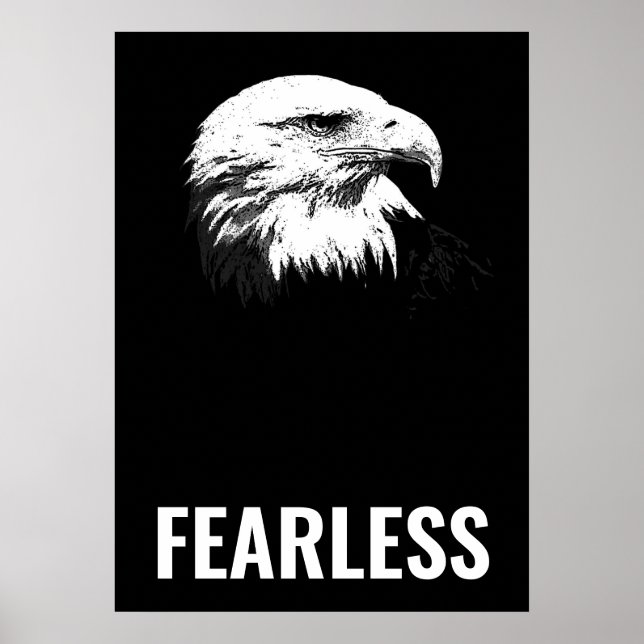 Fearless Örn Motivational Courtage Artwork Poster (Framsidan)