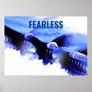 Fearless Örn Motivational Courtage Artwork Poster