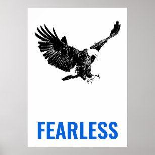 Fearless Örn Motivational Courty Pop Art Poster