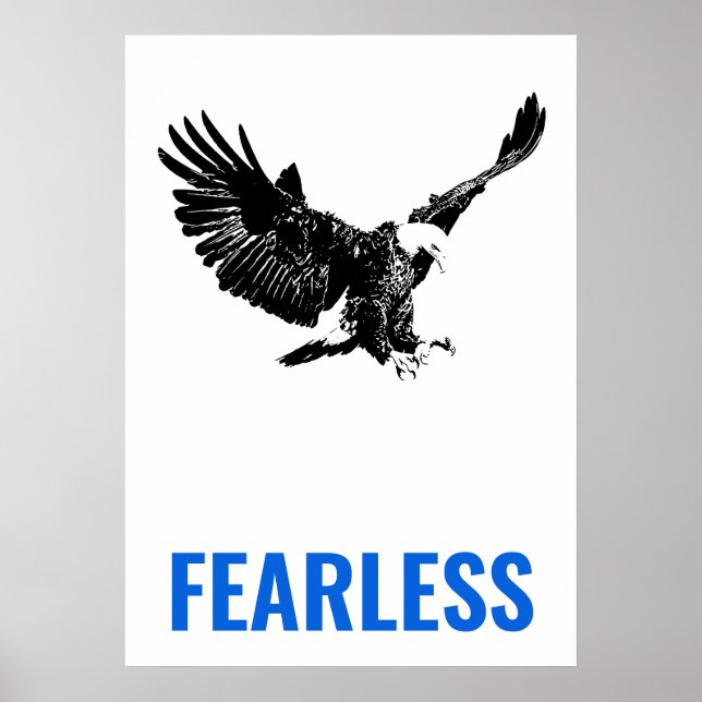 Fearless Örn Motivational Courty Pop Art Poster (Framsidan)