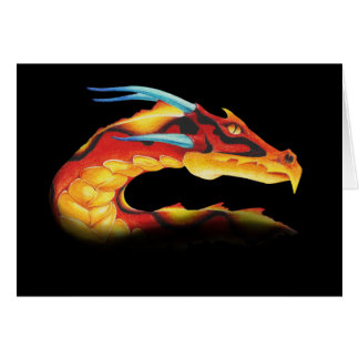 Fearless Red Dragon with Blue Horns Hälsningskort