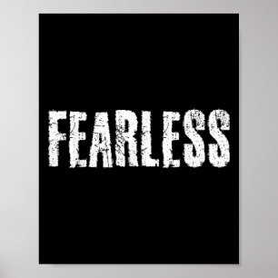 Fearless Shirt Motivational Gym Workout Mindre räd Poster