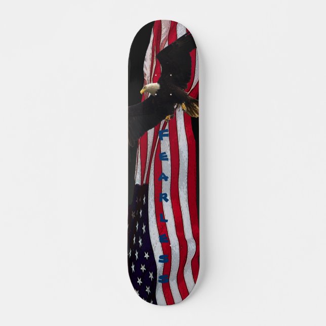 "Fearless" Skateboard för agle/US Flagga (Framsida)