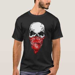Fearless Skeleton Skullhuvud Red Bandana Ansikte M T Shirt