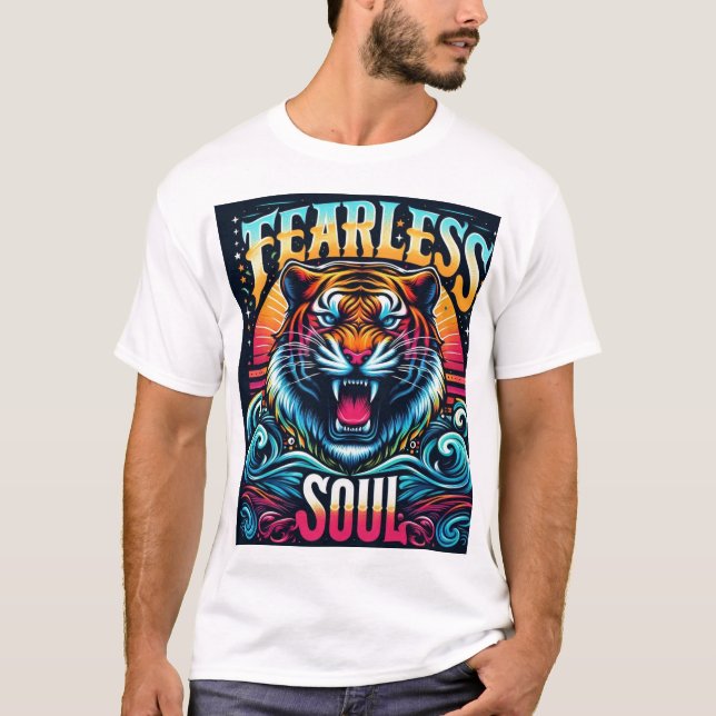 Fearless Soul - Vibrant Tiger Artwork T Shirt (Framsida)