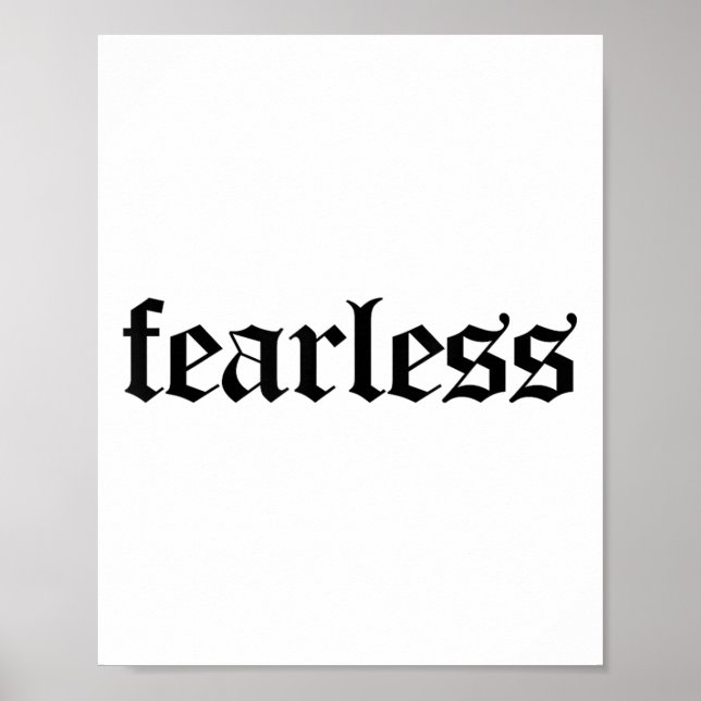 Fearless Tee Shirt, Fearless And Strong Motivation Poster (Framsidan)