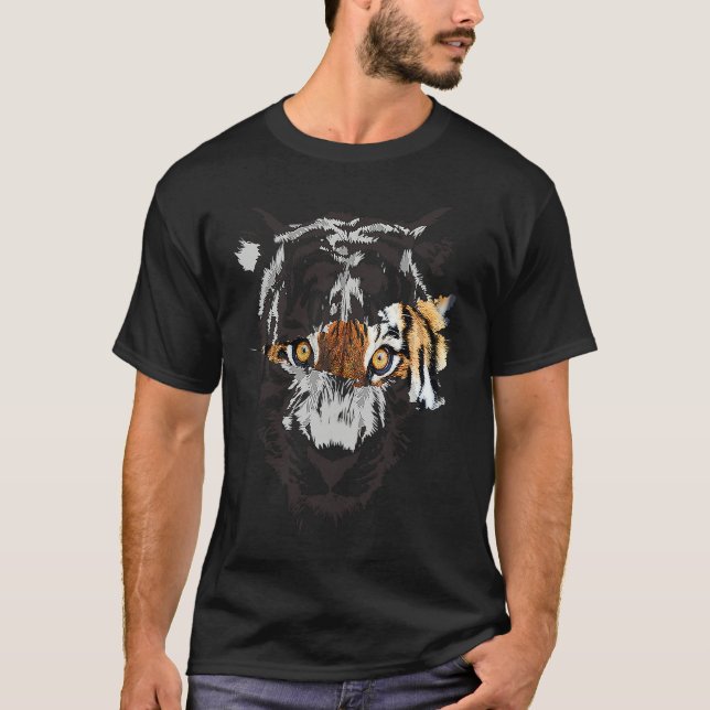 Fearless Tiger Eye Claw Tiger Face Tiger Head Vint T Shirt (Framsida)