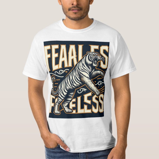 Fearless Tiger Roar T Shirt (Framsida)
