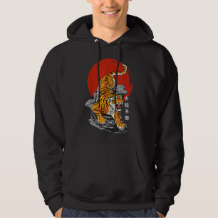 Fearless Tiger & Stigning Sol - Japansk konst & Ka Hoodie