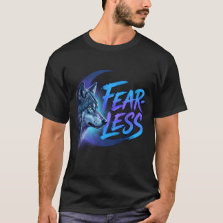 Fearless Wolf Ensam Varg Indigo Grafik T Shirt