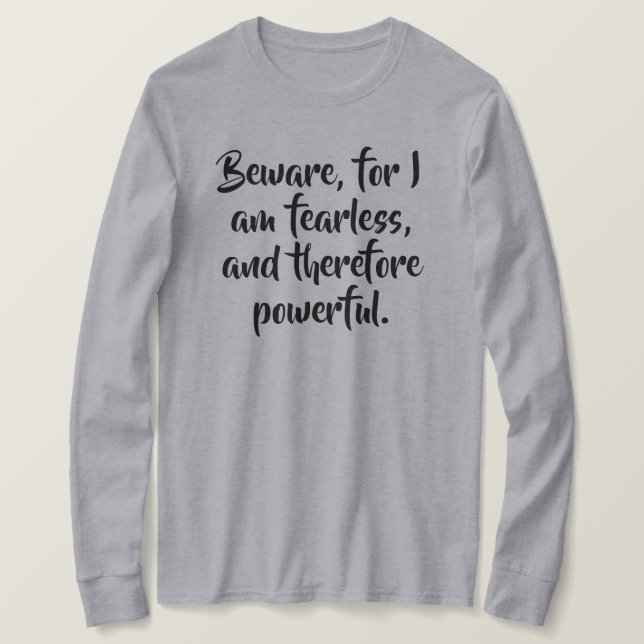 Fearless Woman Quote in Modern Script Personlig T Shirt (Design framsida)