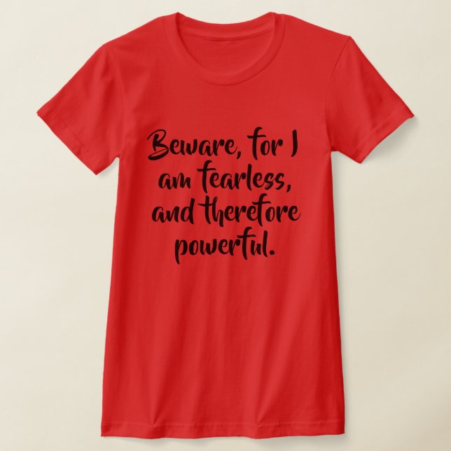 Fearless Woman Quote in Modern Script Personlig T Shirt (Laydown)