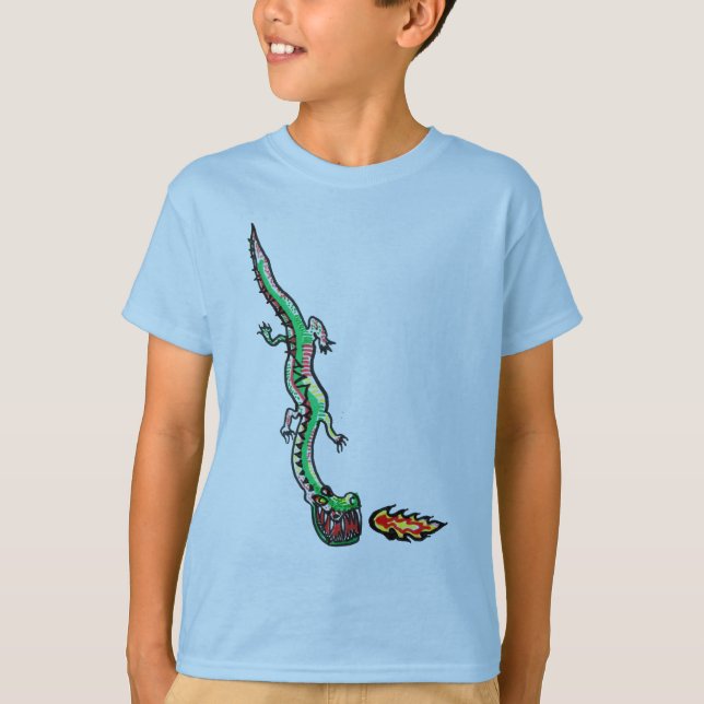 Fearsome Dragon Doodle Art T-shirt (Framsida)