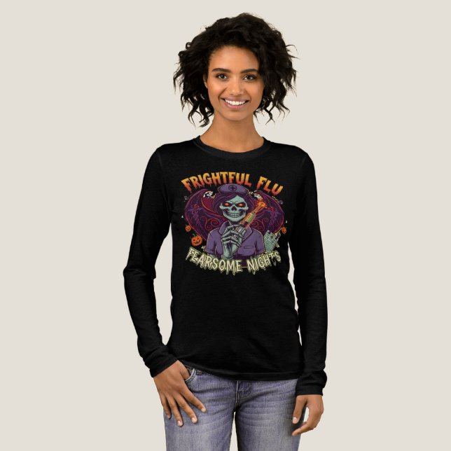 Fearsome Nights Nurse Halloween T Shirt (Hel framsida)