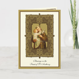 Feast Day St. Anthony Jesus Religiösa Card Kort