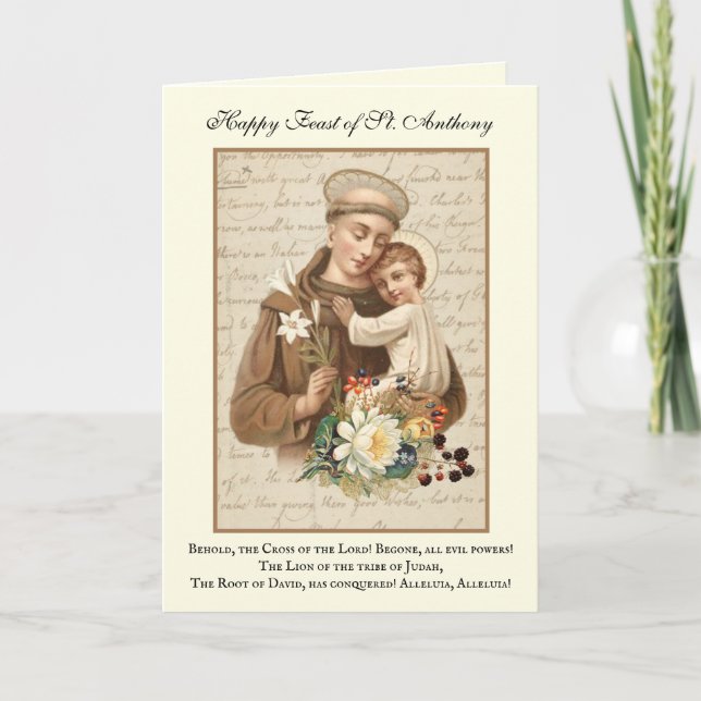 Feast Day St. Anthony of Padua Child Jesus Card Kort (Framsida)