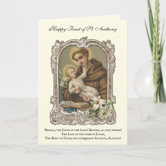 Feast Day St. Anthony of Padua Child Jesus Card Kort (Framsida)