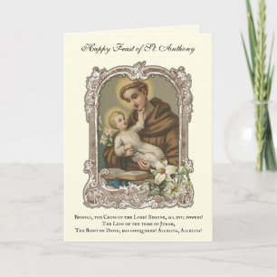 Feast Day St. Anthony of Padua Child Jesus Card Kort