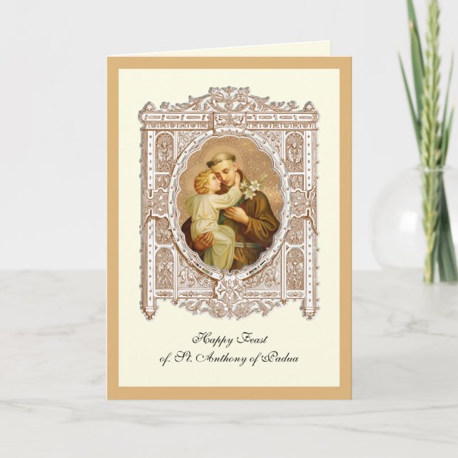 Feast Day St. Anthony of Padua Child Jesus Card Kort (Framsida)