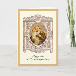 Feast Day St. Anthony of Padua Child Jesus Card Kort