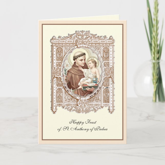 Feast Day St. Anthony of Padua Child Jesus Card Kort (Framsida)