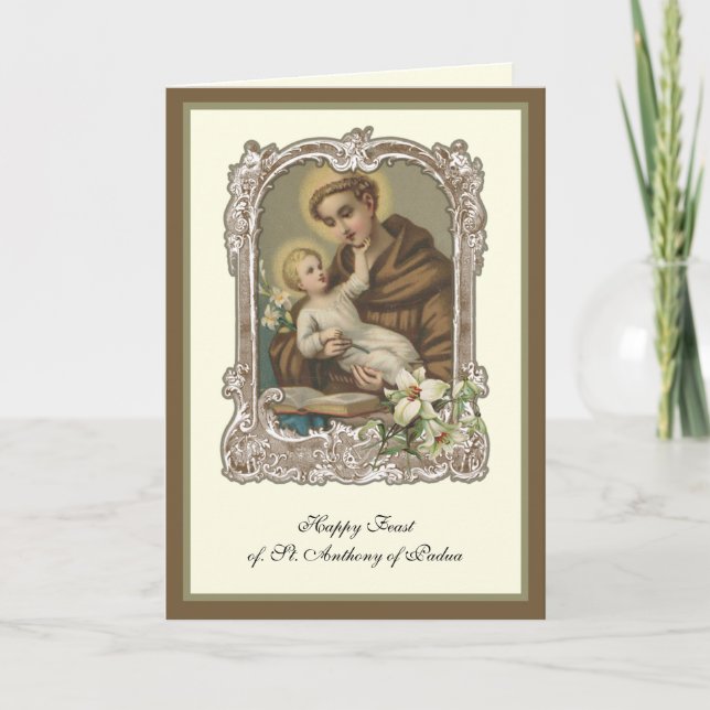 Feast Day St. Anthony of Padua Child Jesus Card Kort (Framsida)