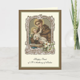 Feast Day St. Anthony of Padua Child Jesus Card Kort