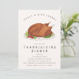 Feast & Ge Tack Sädesskördefest Turkiet Thanksgivi Inbjudningar