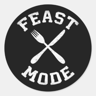 Feast-läge - Bulkning - Eat, Hungrig - Ljudig Nove Runt Klistermärke