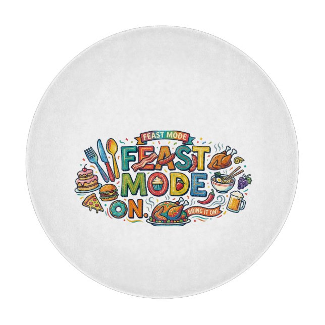 Feast Mode På Rolig Mat Grafik T-Shirt (Framsidan)